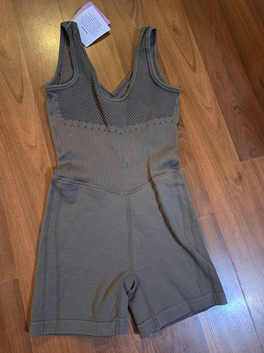 JoyLab Brown Ribbed Sleeveless Romper - Picture 4 of 6